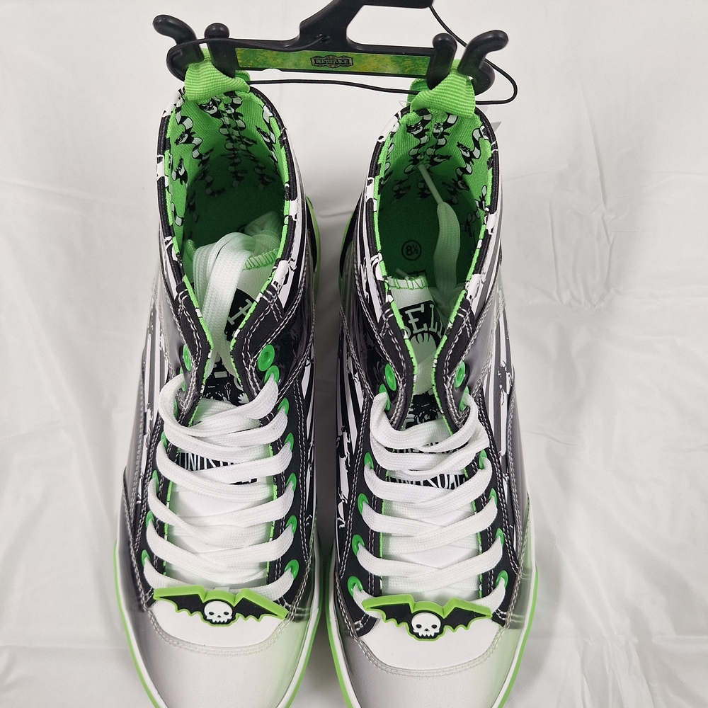 Beetlejuice Green and Black High-Top Sneakers